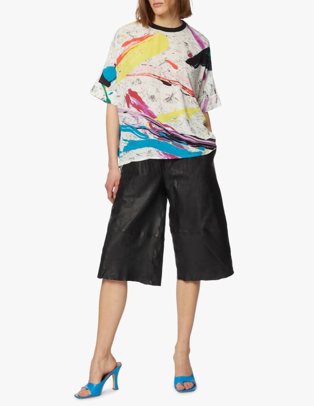 Essentiel Antwerp Zaps Oversized Abstract Print Top Multicolor Small